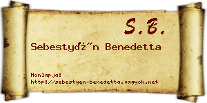 Sebestyén Benedetta névjegykártya